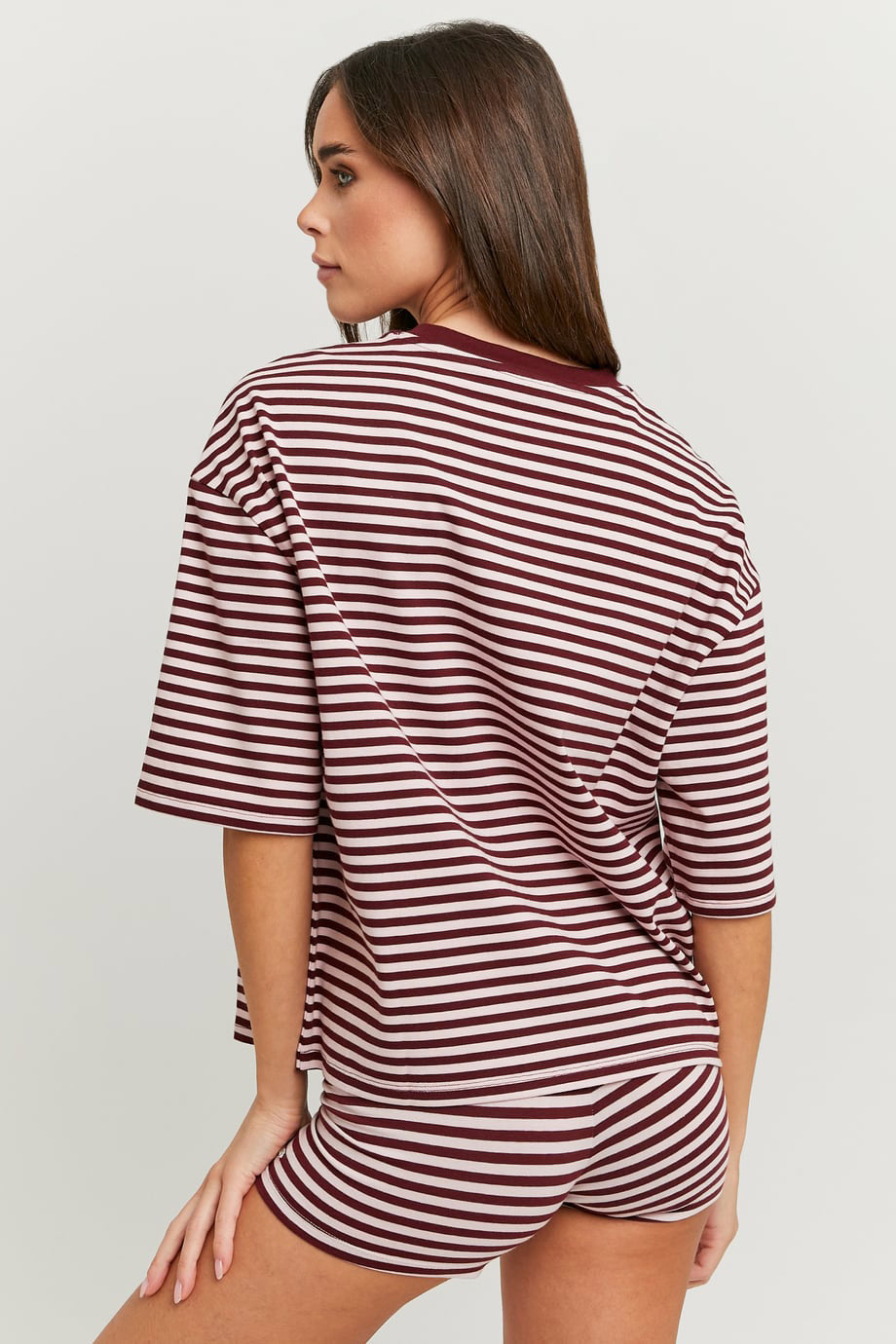 Oversize T-Shirt - Burgundy + Light Pink