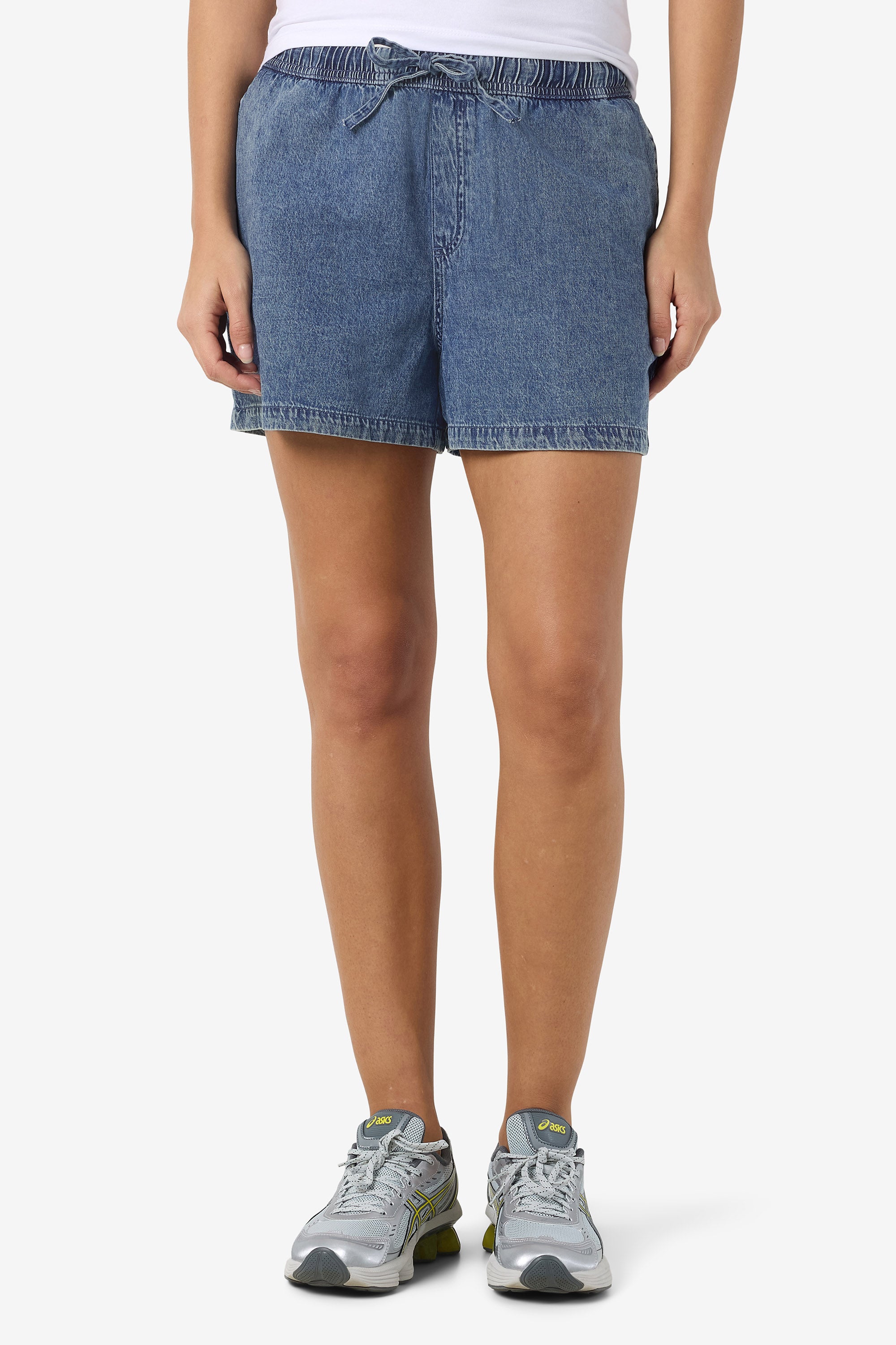 NMENZA Stoffshorts - Medium Blue Denim