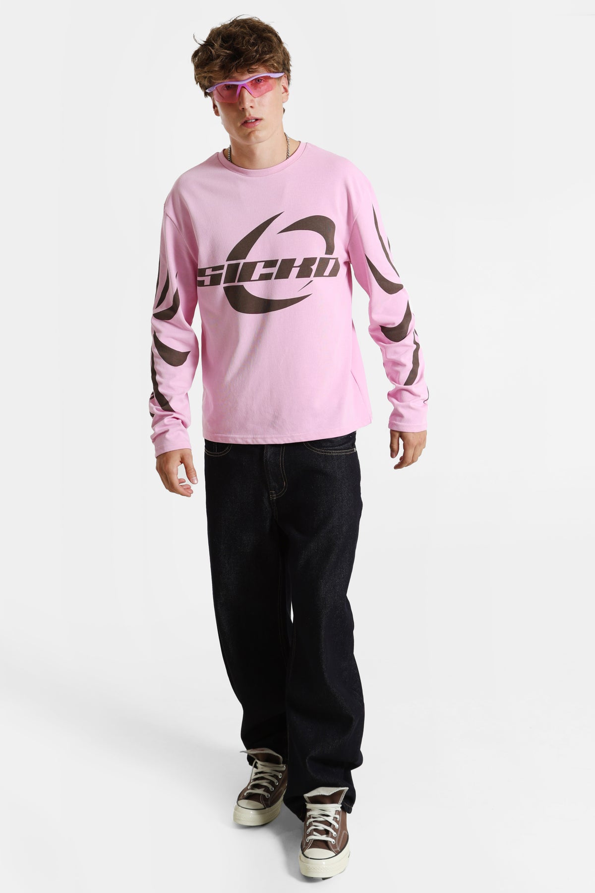 Shirt manches longues - Rose + Brun