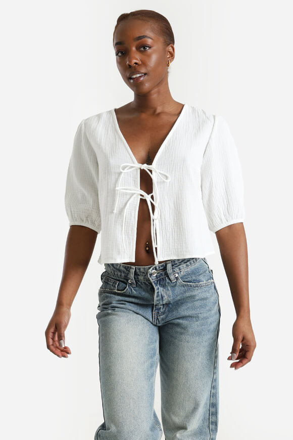 Camicetta in mussola - ecru