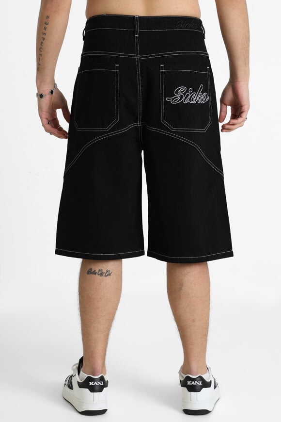 Jeansshorts - Schwarz