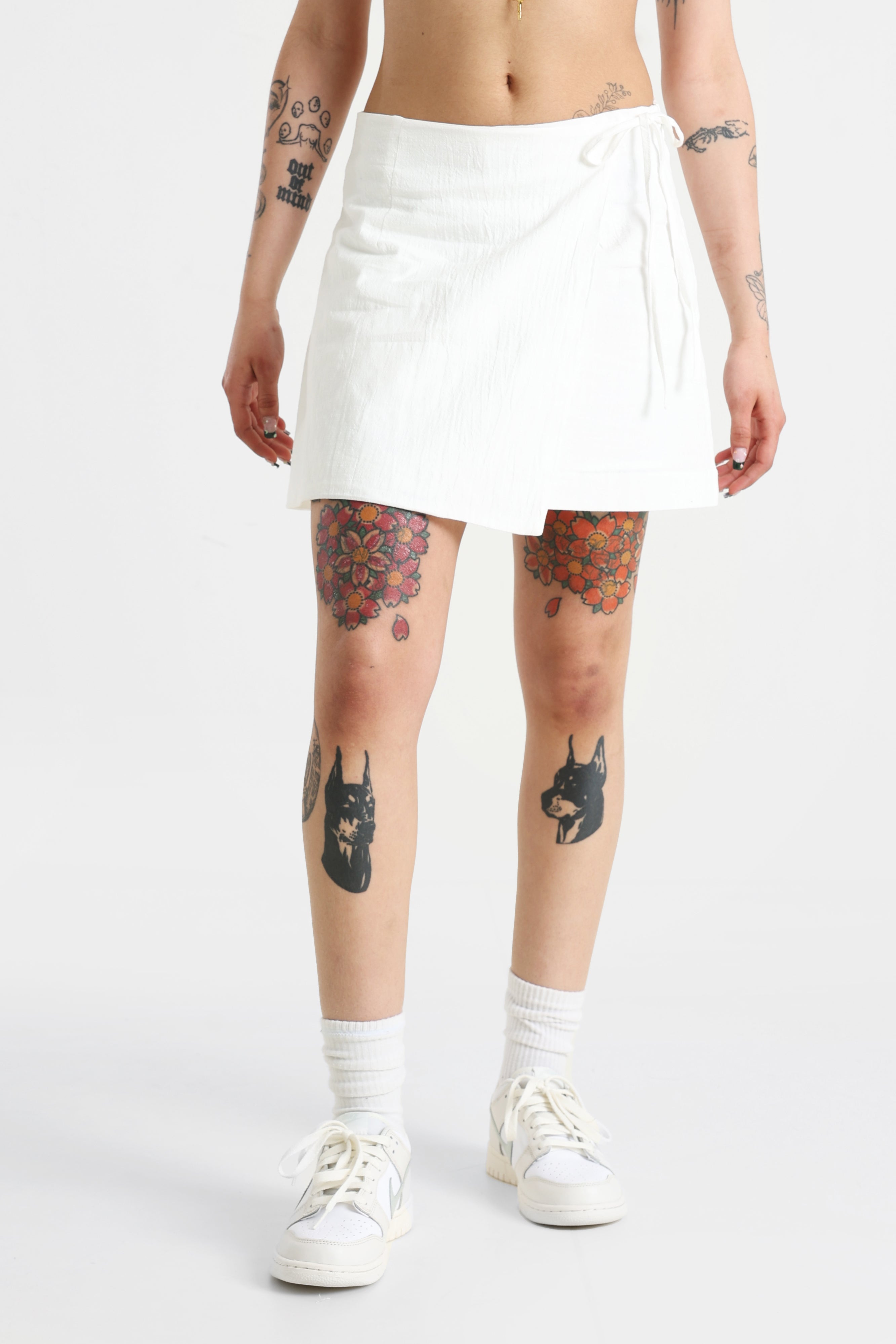 Mini jupe avec short intégré - Ecru