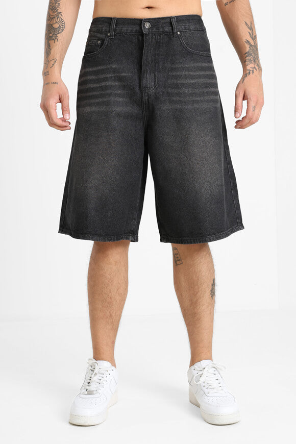 Jeansshorts - Gewaschen Schwarz