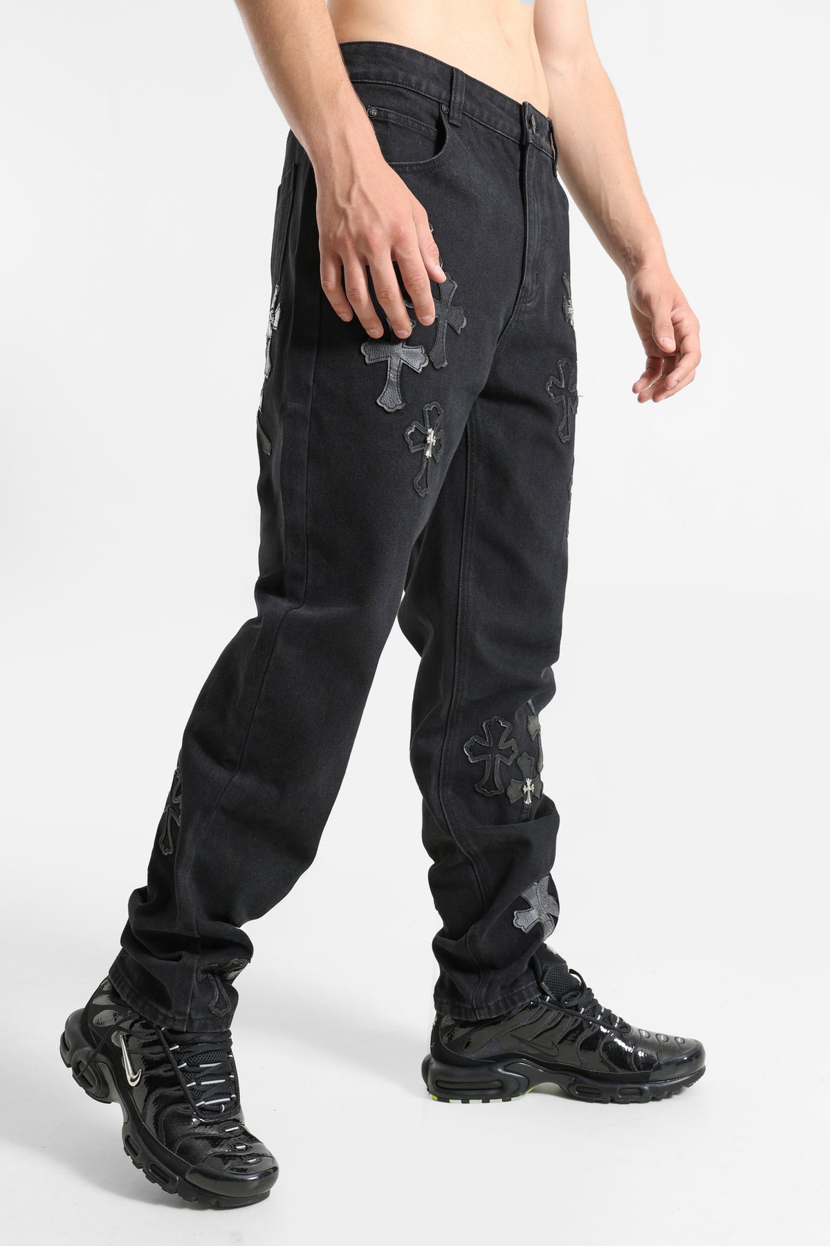 Jeans a vestibilità ampia - Nero