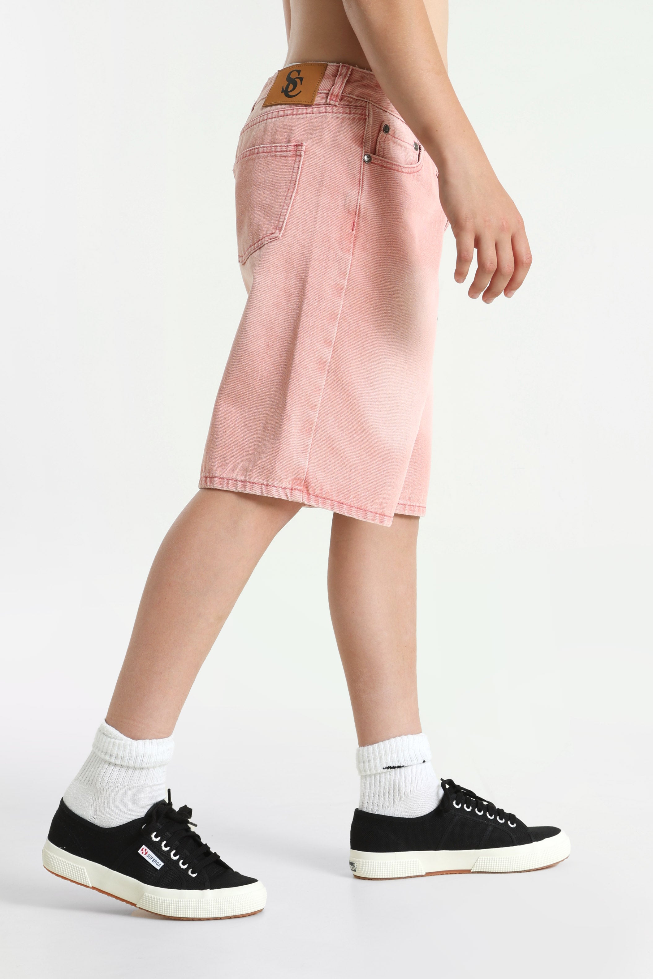 Jeans Bermudashorts - Used Pink