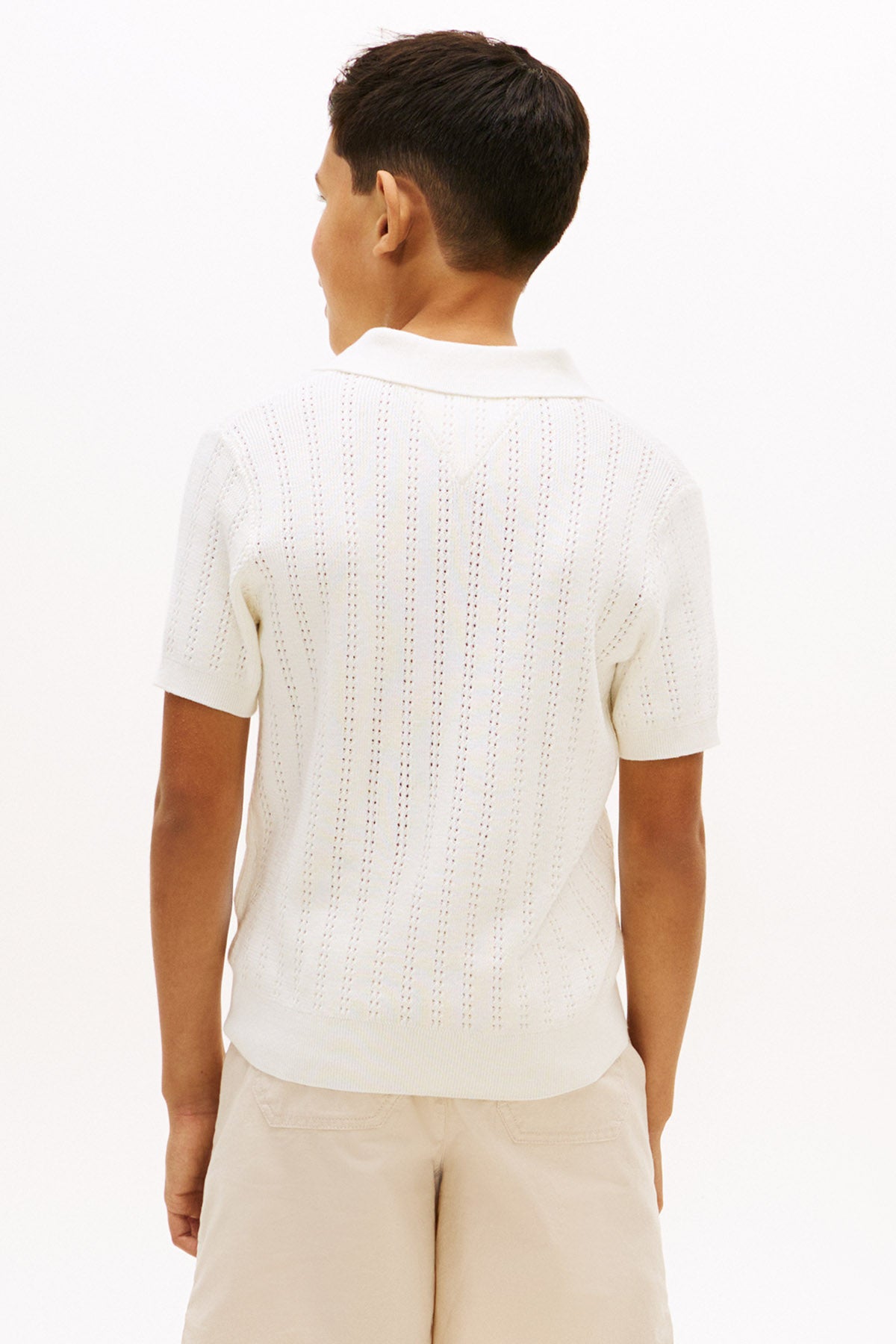 Strick Poloshirt - Ivory Silk
