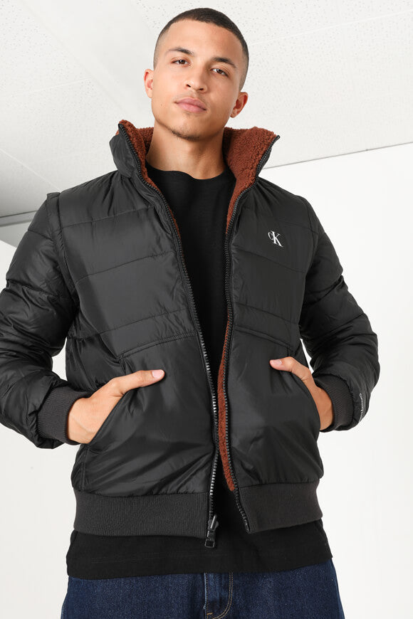 Veste matelassée réversible / Gilet - Black + Tortoise Shell