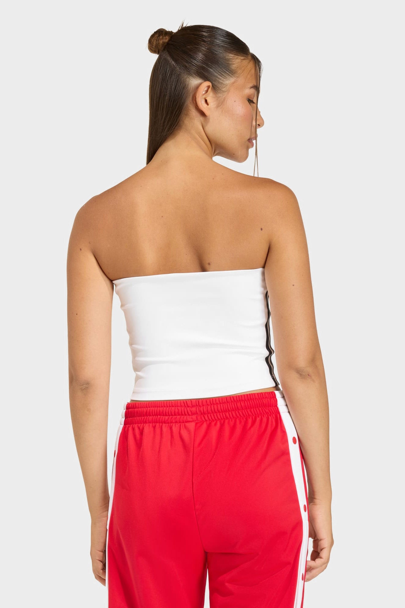 Cropped bandeau top - White + Black