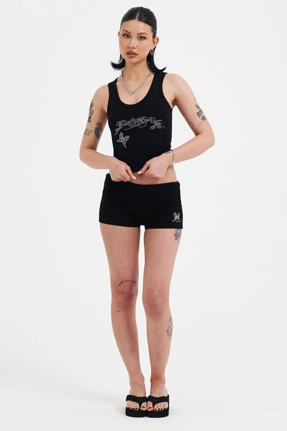 Butterfly Stoffshorts - Black