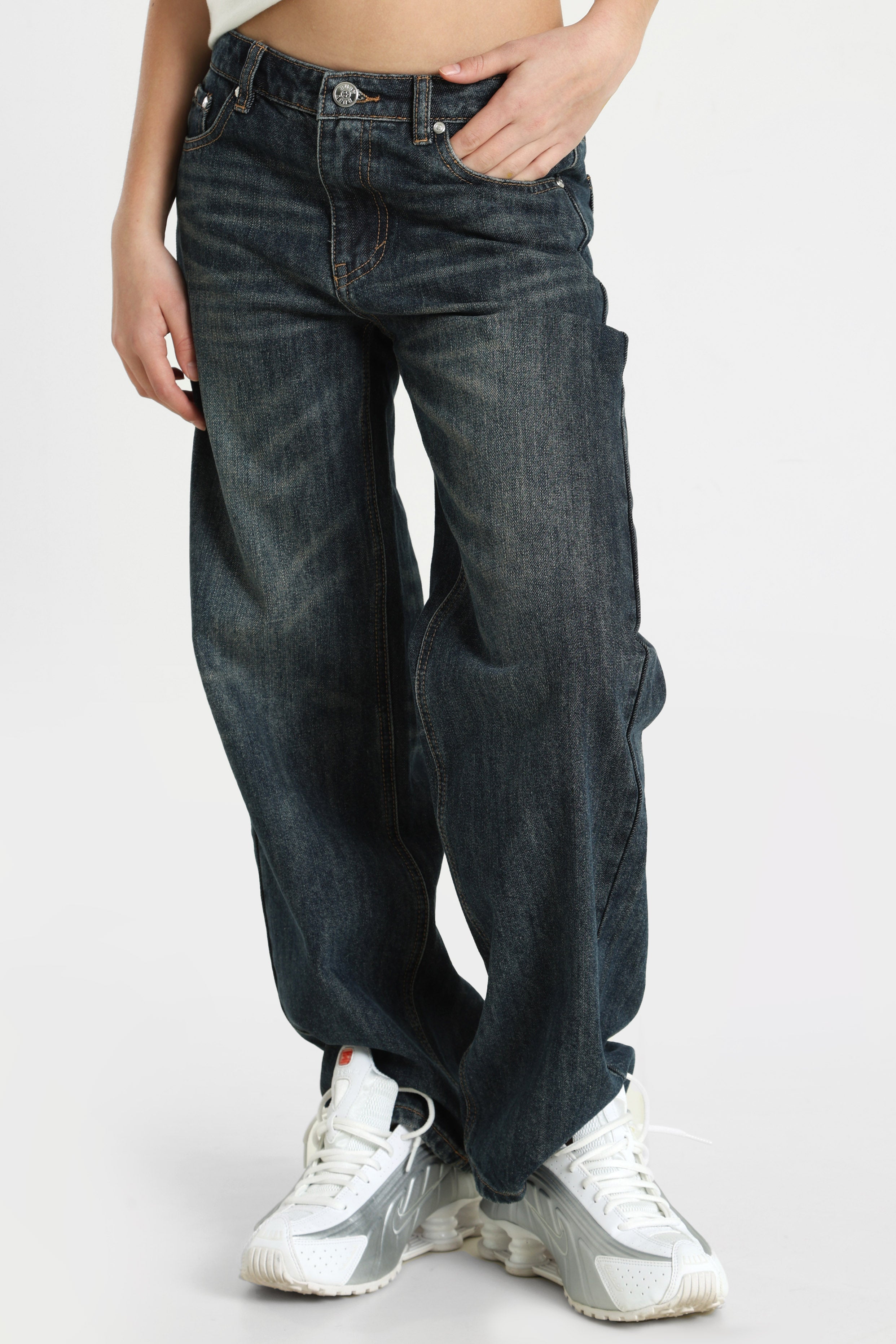 Jeans a vestibilità ampia - Bleu foncé