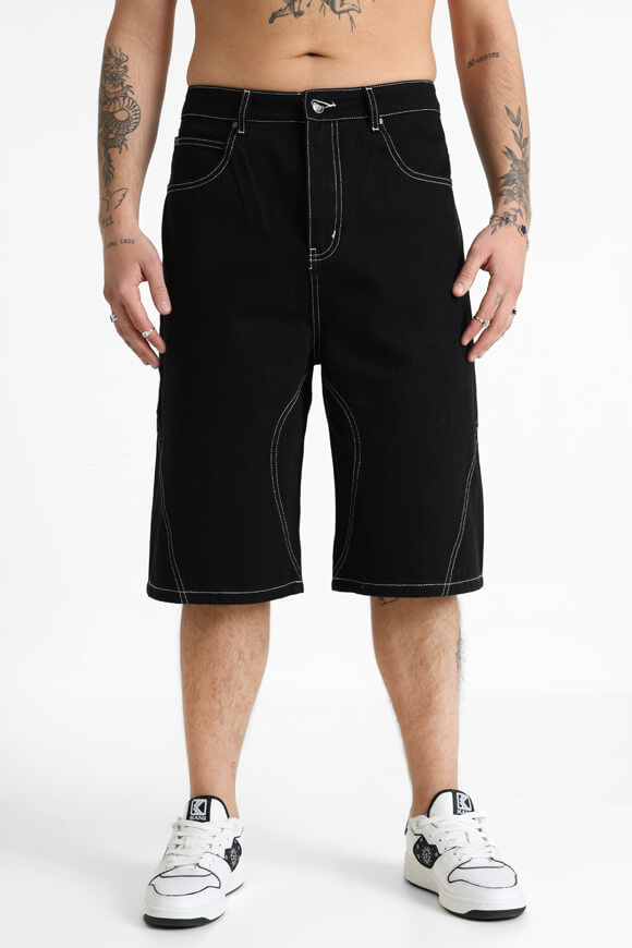 Jeansshorts - Schwarz