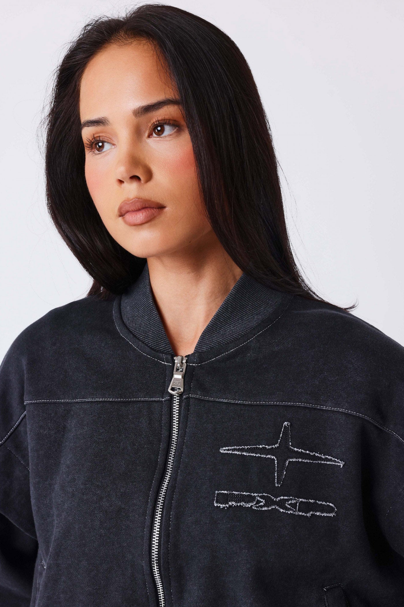 Sweatjacke - Black Washed