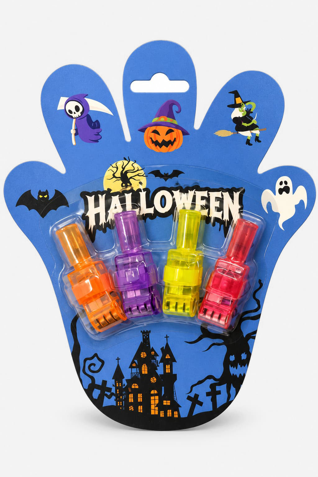 4 mini lampade LED di proiezione Halloween - Multicolor