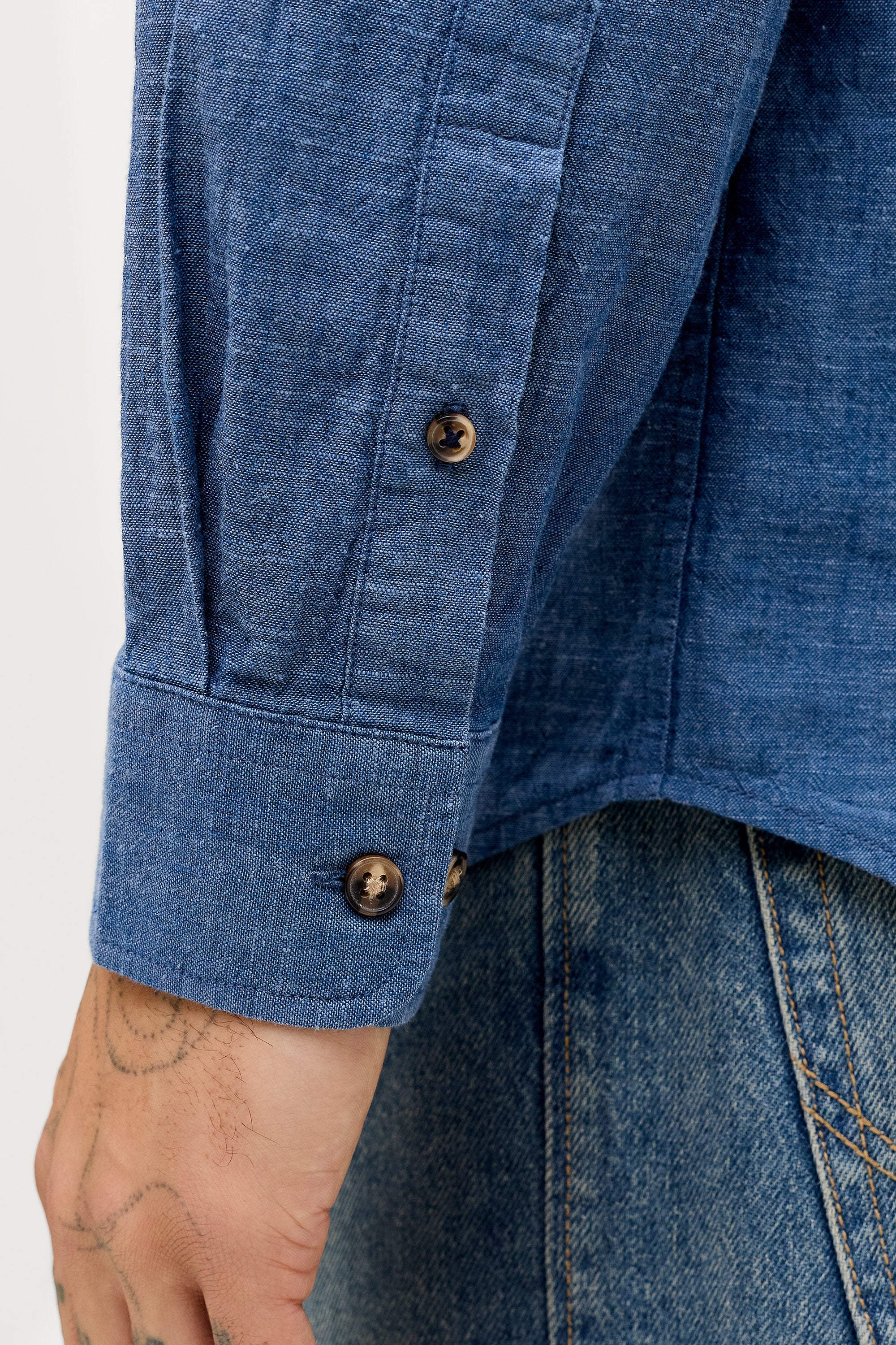 JJESUMMER Leinenhemd - Navy Blazer