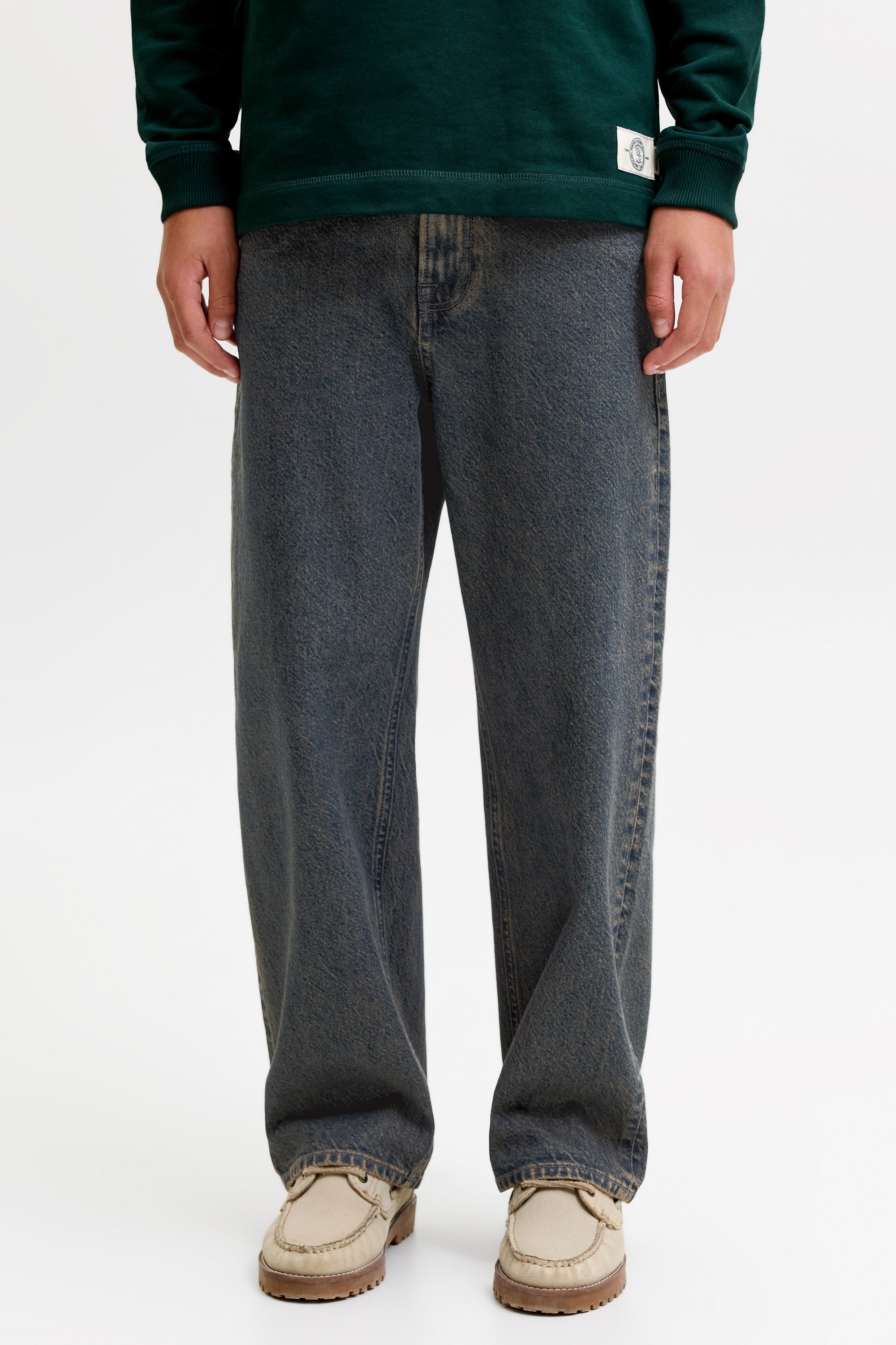 JJIALEX jean baggy fit - Blue/Brown