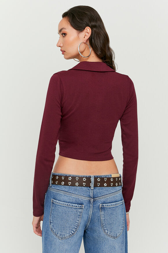 Crop long sleeve shirt - Bordeaux