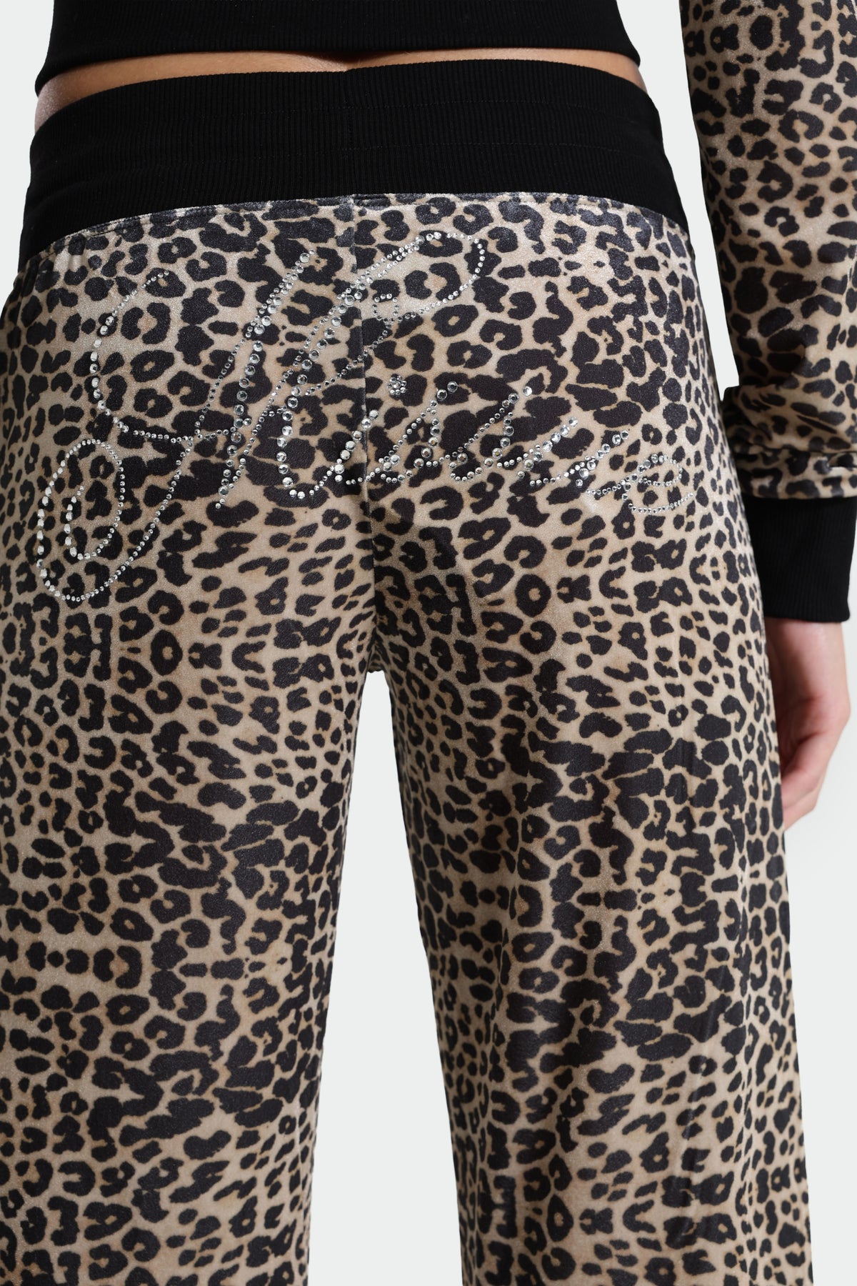 Pantalon flare en velours - Leopard