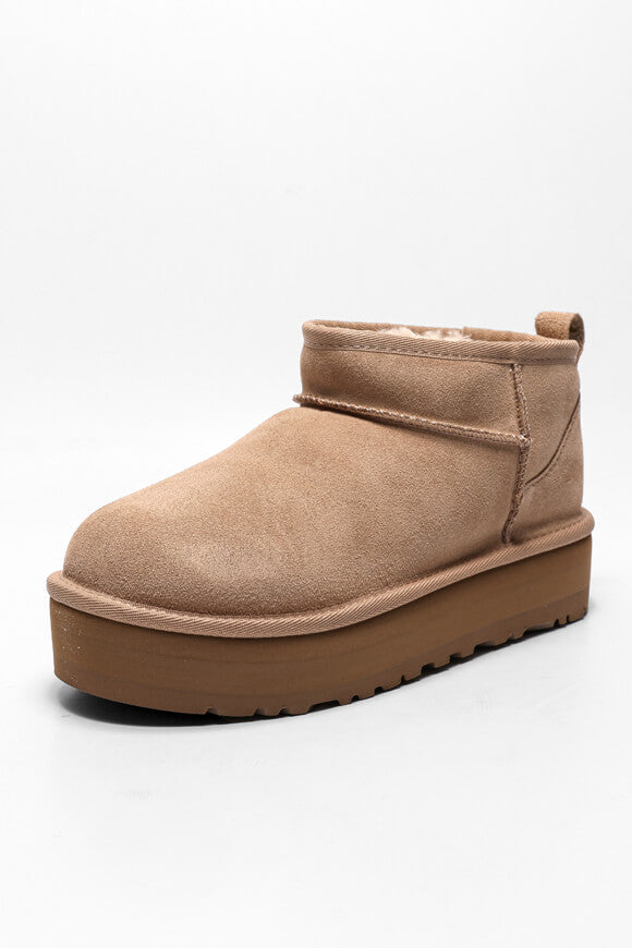 Classic Ultra Mini bottines fourrées à plateau - Sable