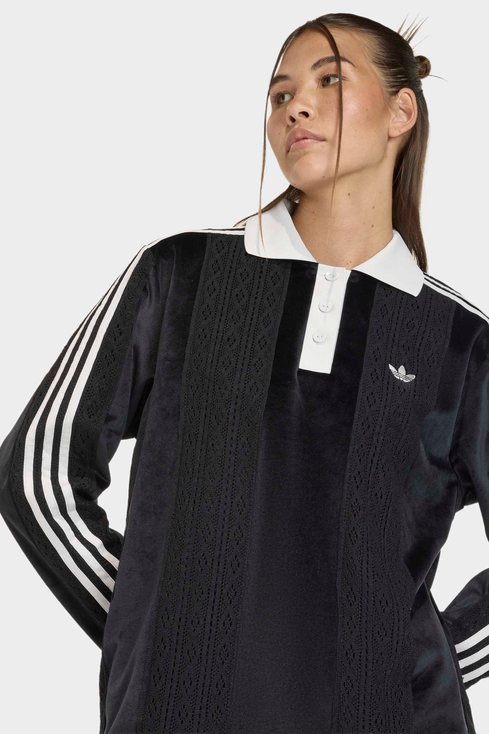 Shirt ample en velours manches longues - Black