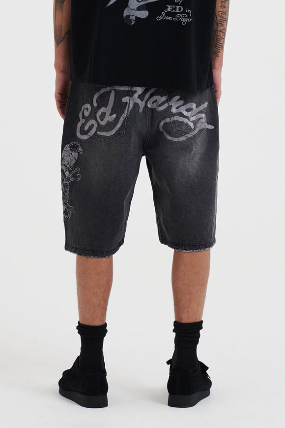 Pantaloncini di jeans skater - Denim nero