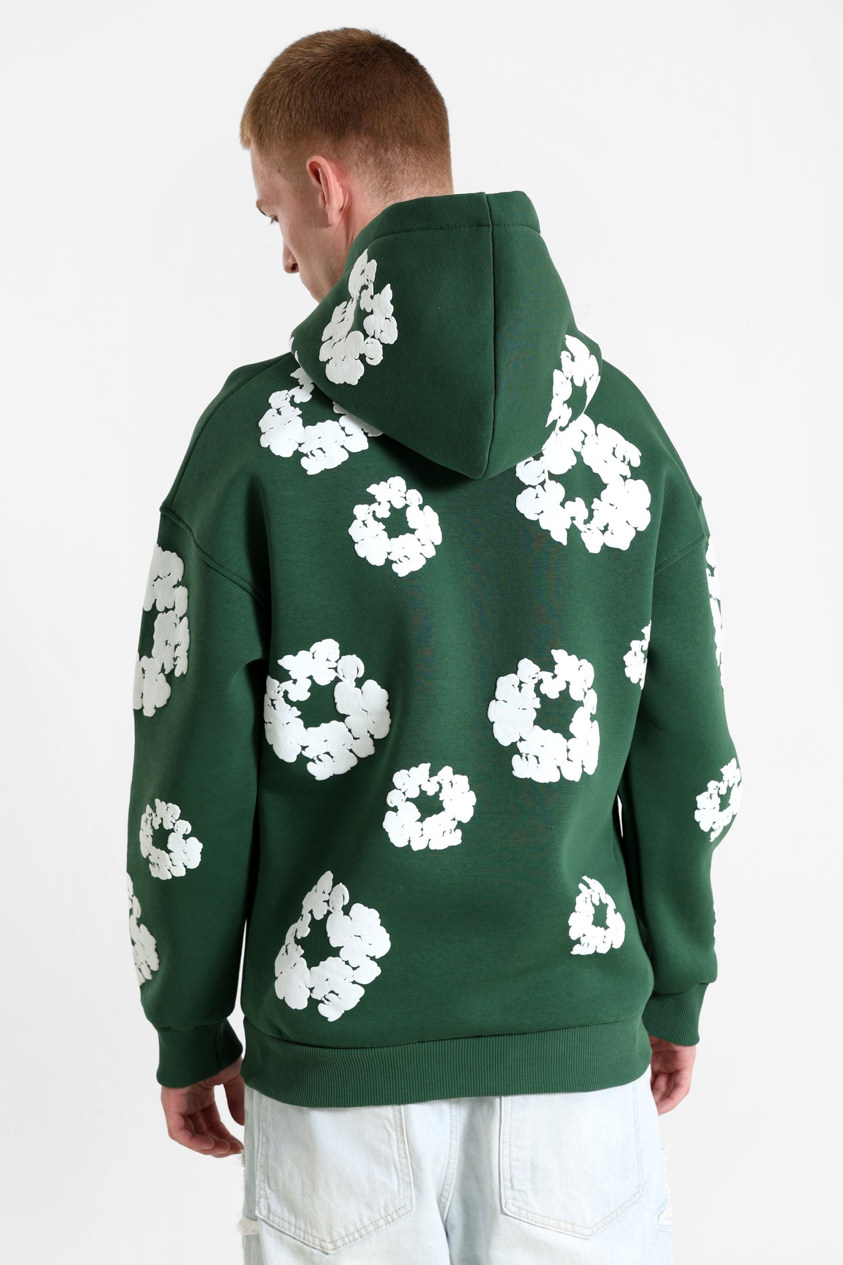 Sweatshirt à capuchon - Forest Green + White