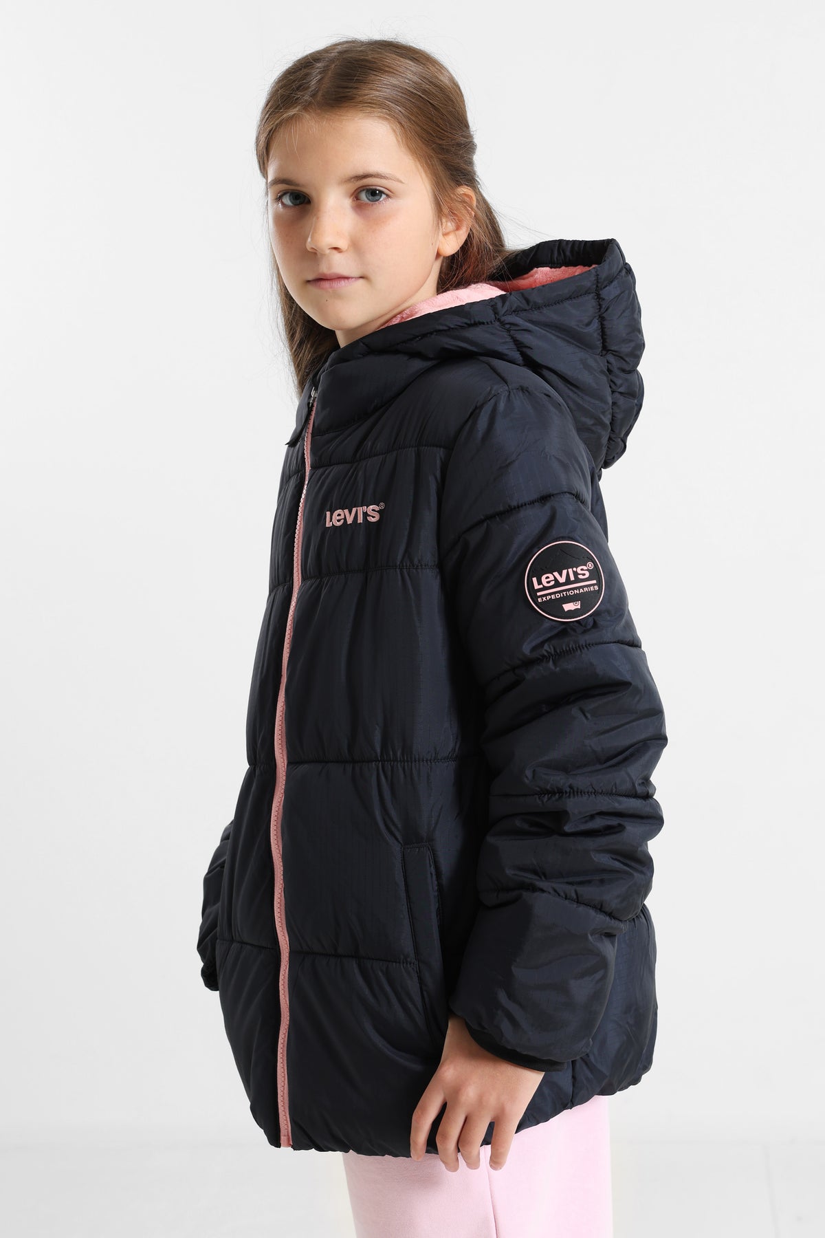 Pufferjacke - Dark Navy + Pink