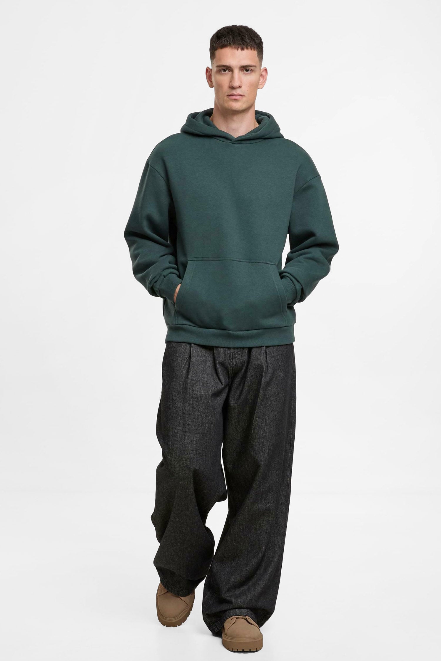 Fluffy Kapuzensweatshirt - Bottle Green