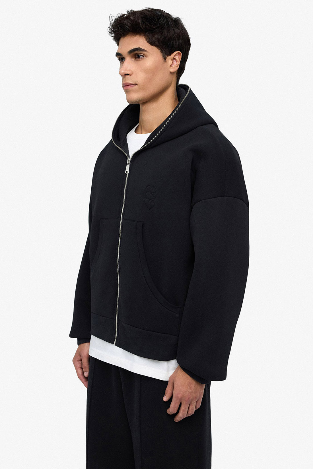 Puff Coeur Kapuzensweatjacke - Black