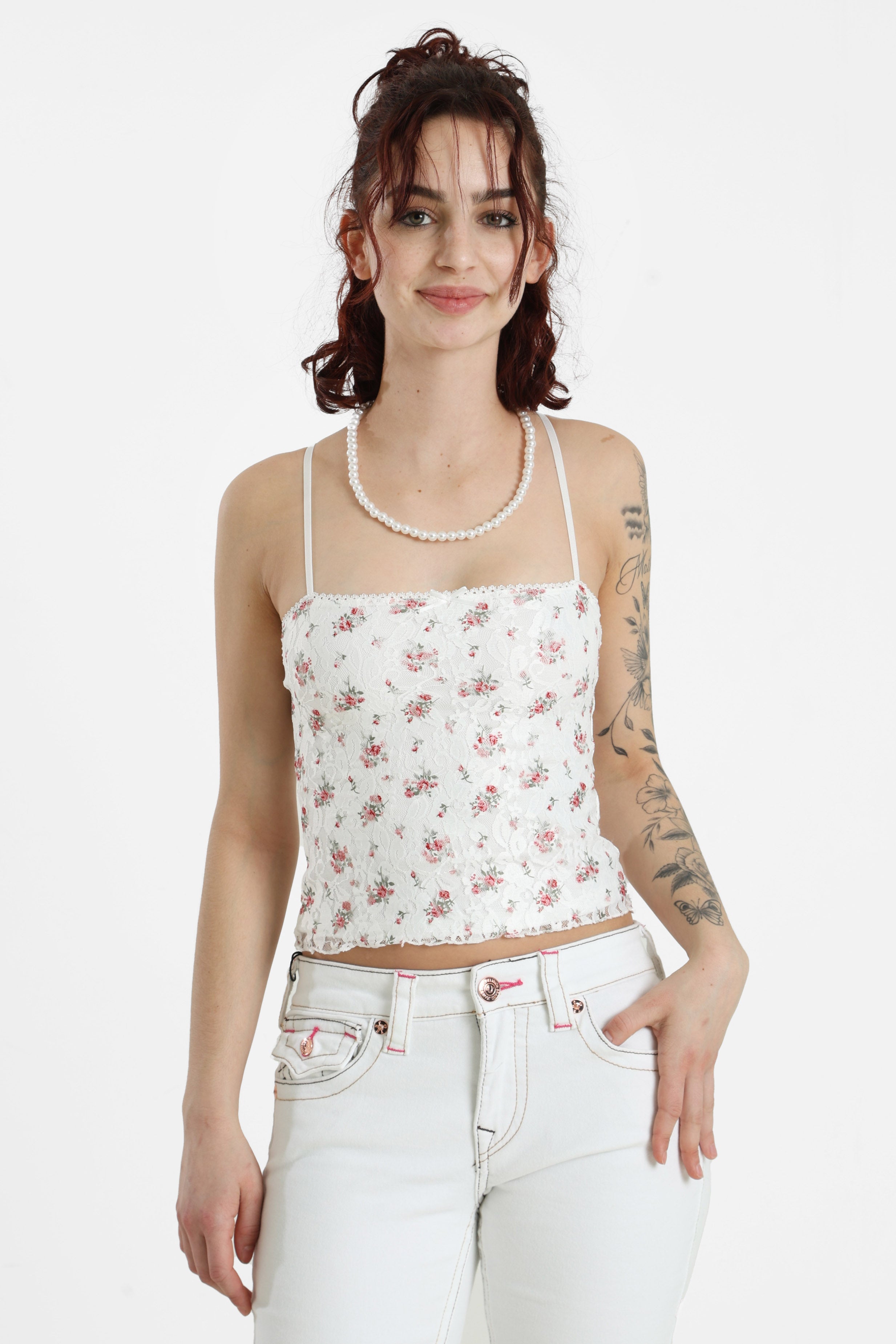 Crop Spitzentop - Offwhite