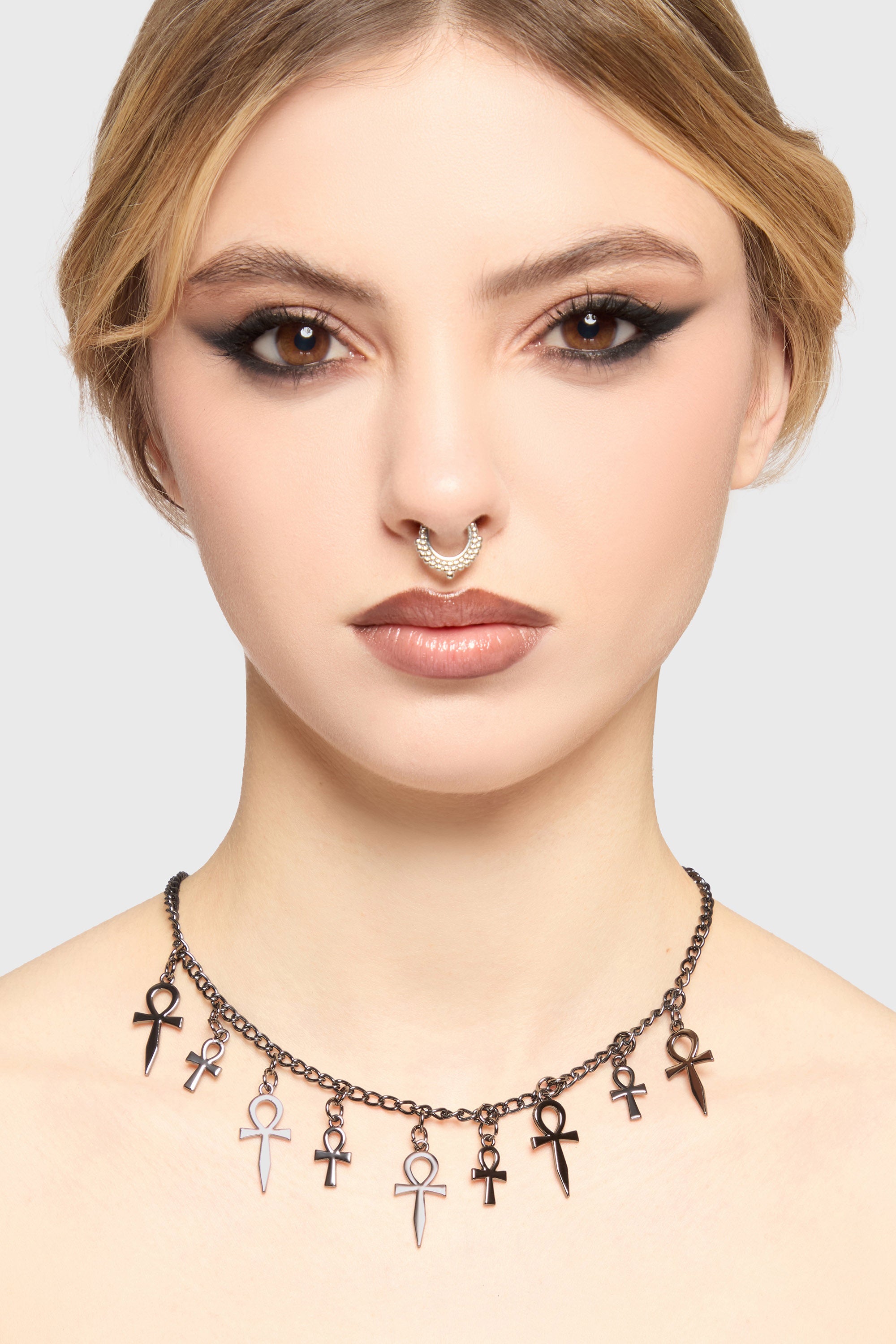 Sacred Sigil Choker - Dark Silver