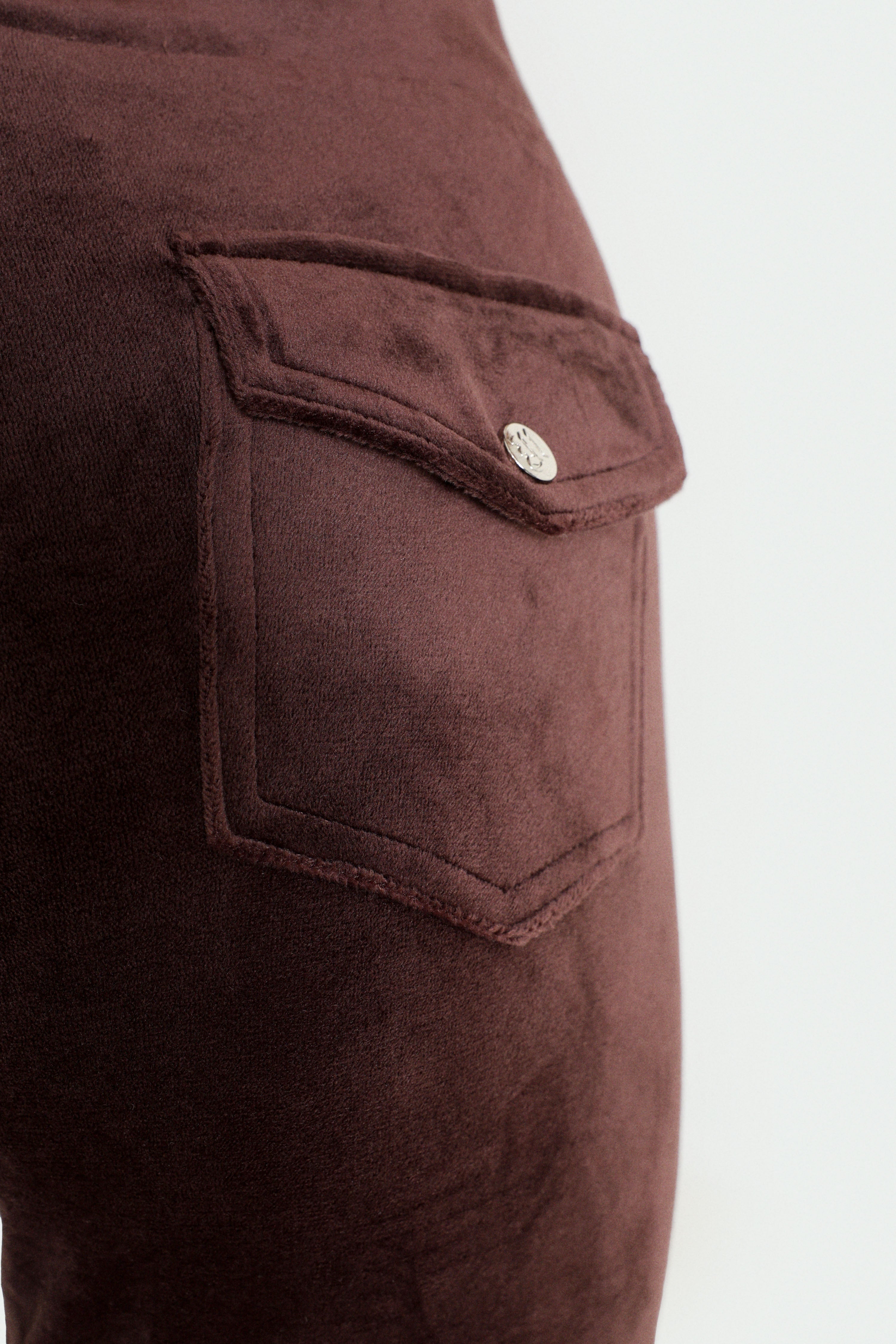 Samt Flare-Hose - Dunkelbraun