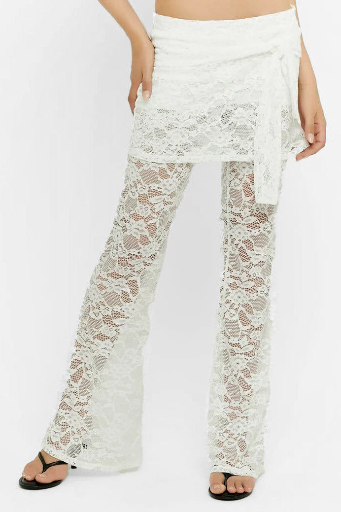 Bootcut-Spitzehose - White