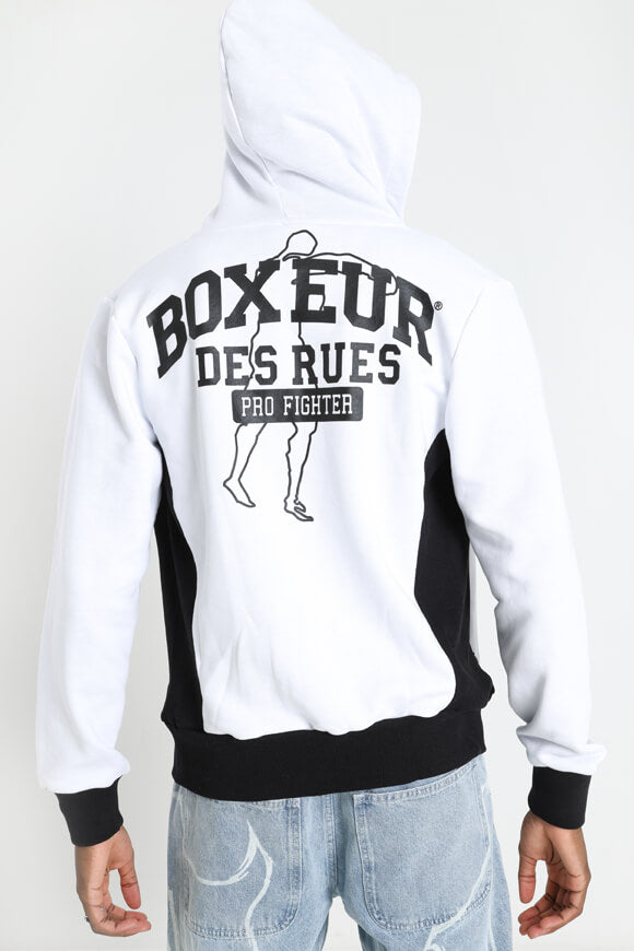 Kapuzensweatjacke - White + Black