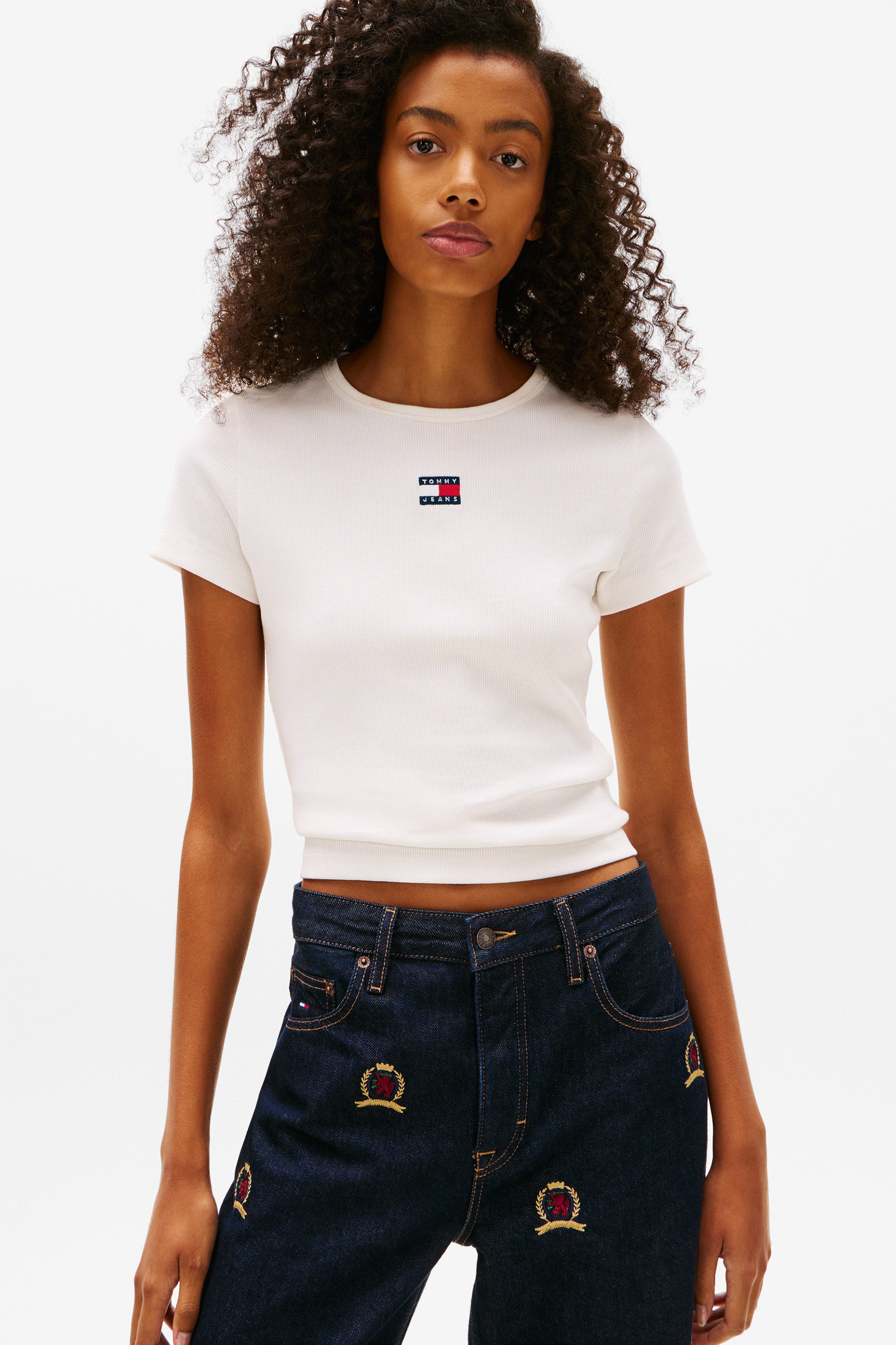 Geripptes T-Shirt - Offwhite