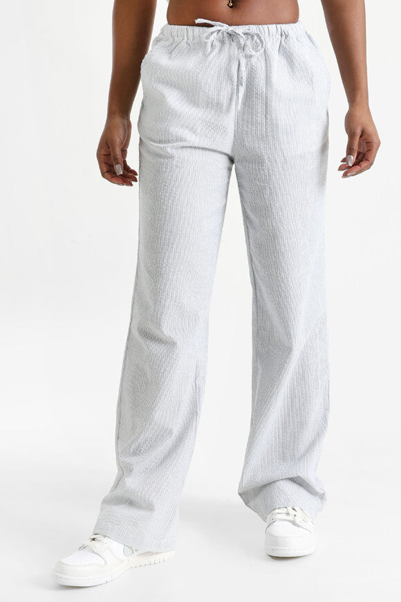 Pantaloni in seersucker - nero + bianco