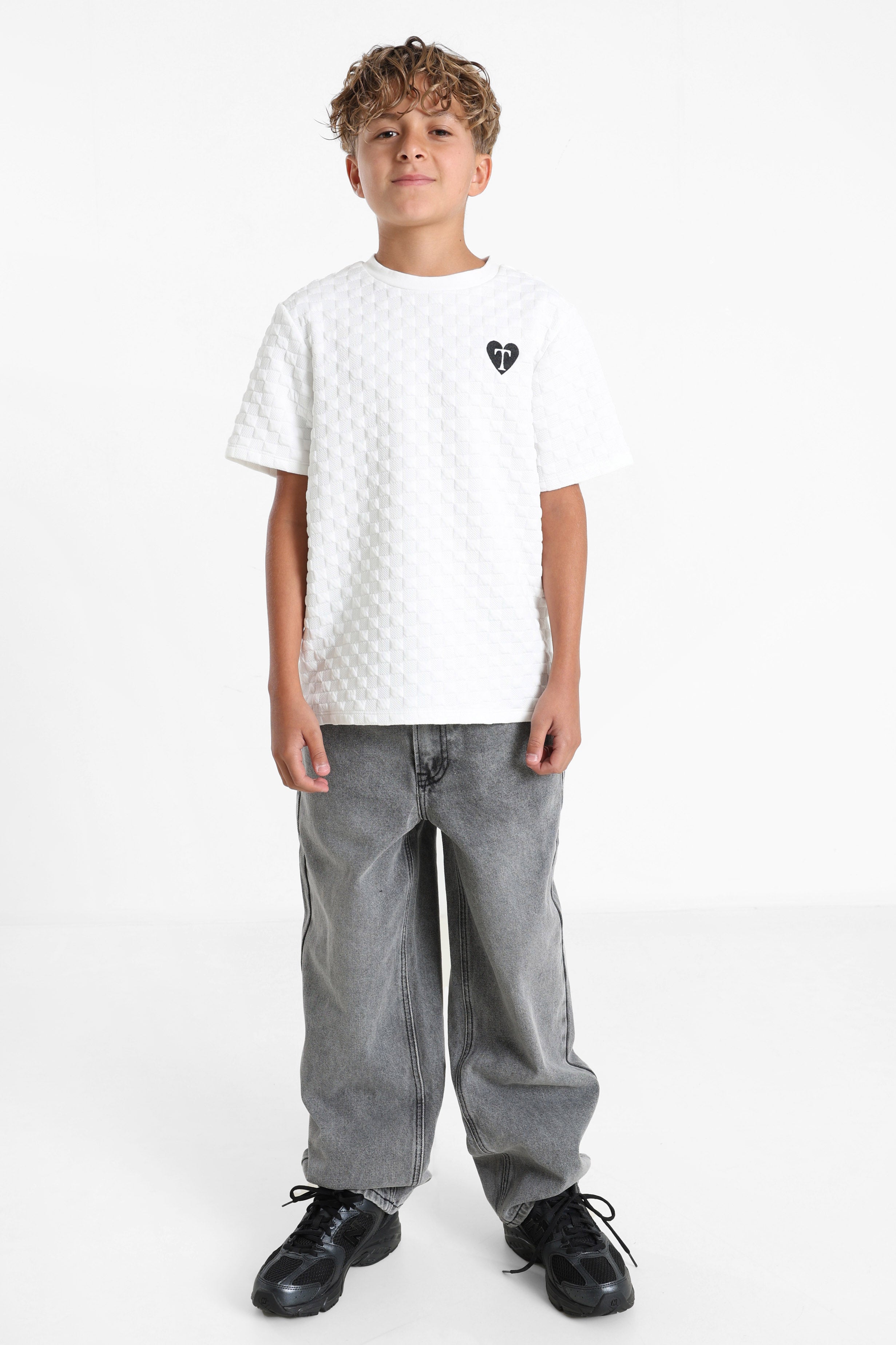 Strukturiertes T-Shirt - Weiss