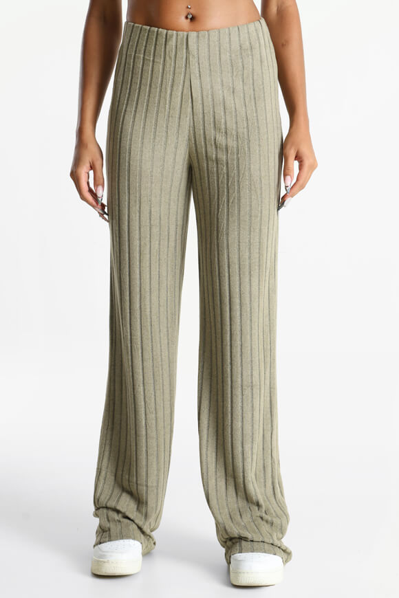 Gerippte Strickhose - Khaki