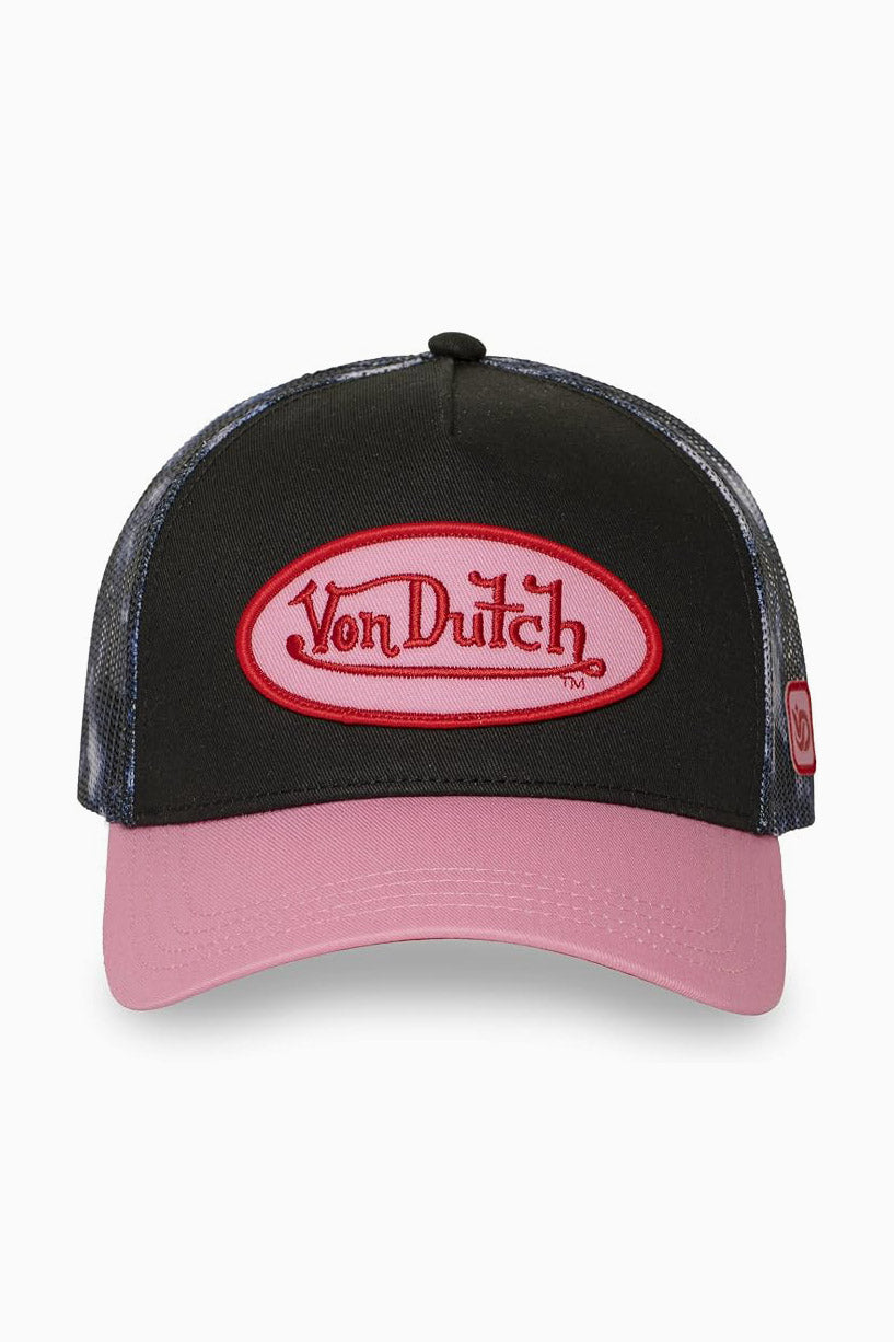 Trucker Cap / Snapback - Black + Light Pink + Blue