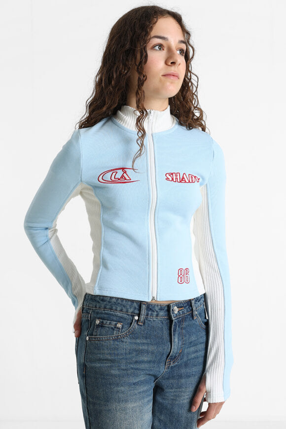 Crop Sweatjacke - Hellblau