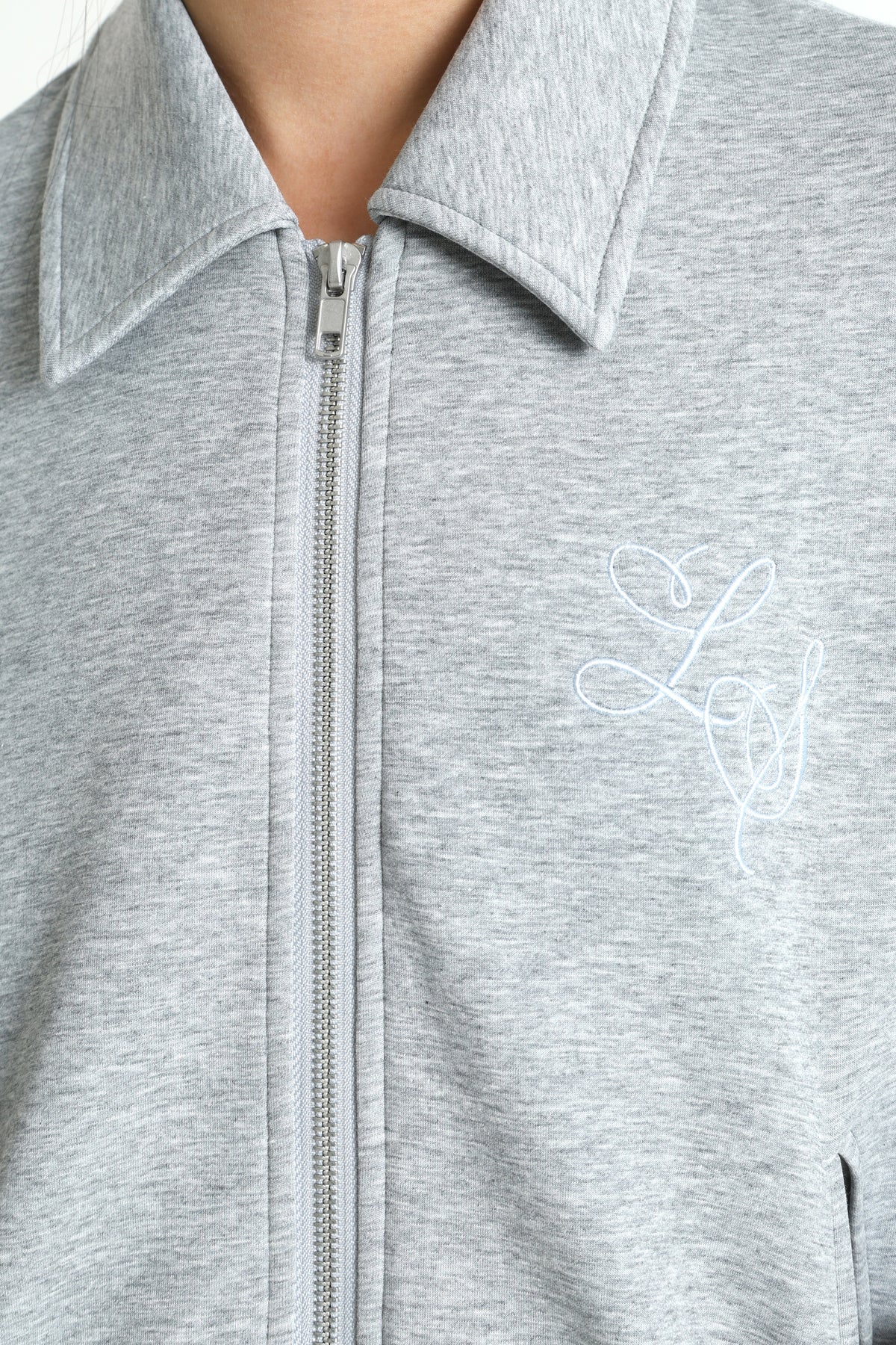 Veste ballon en sweat - Gris chiné
