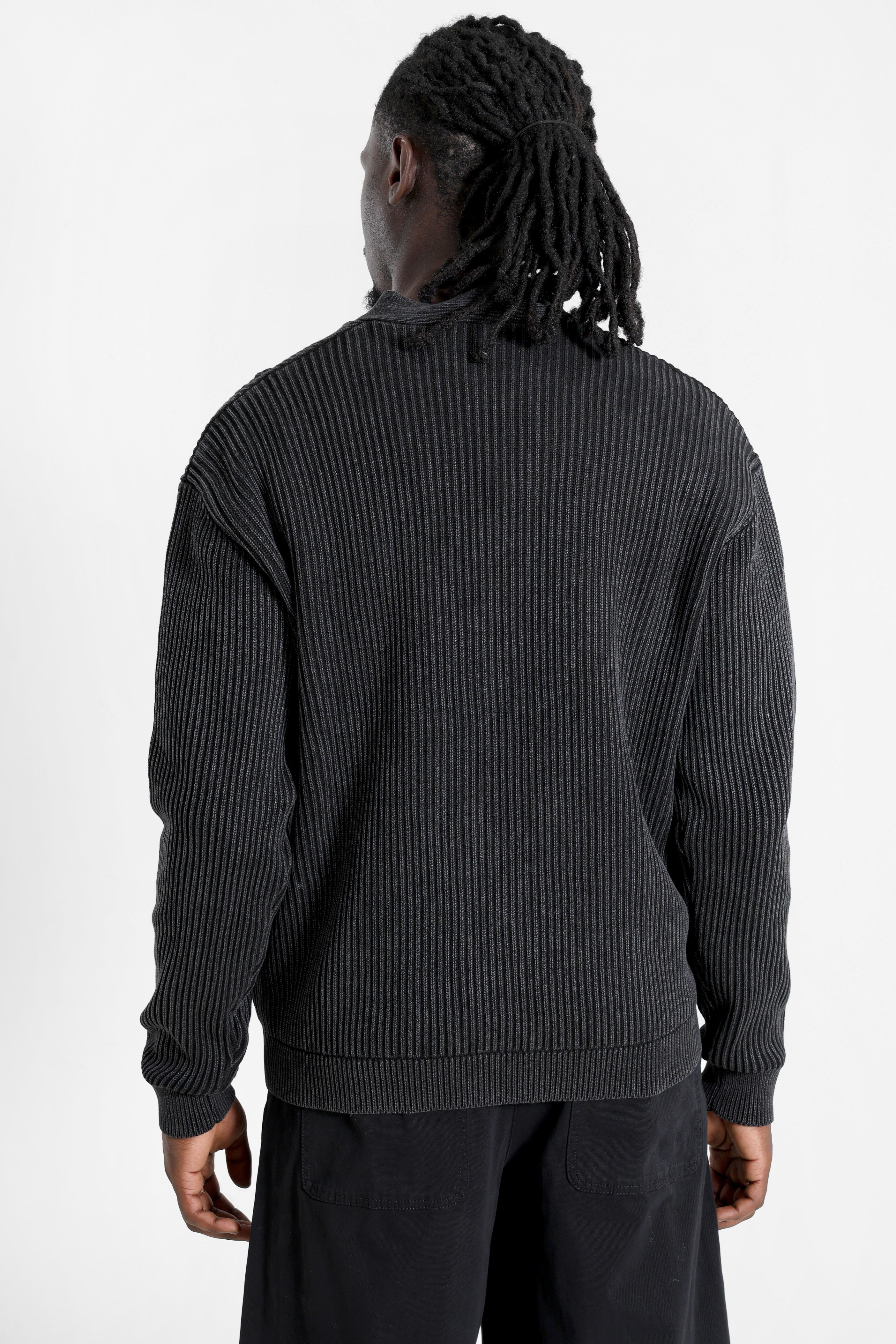 RROZZY gerippter Cardigan - Black