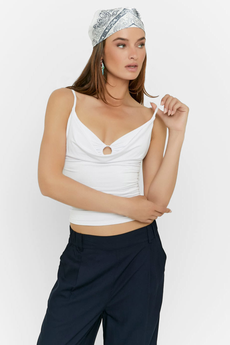 Crop Trägertop - White