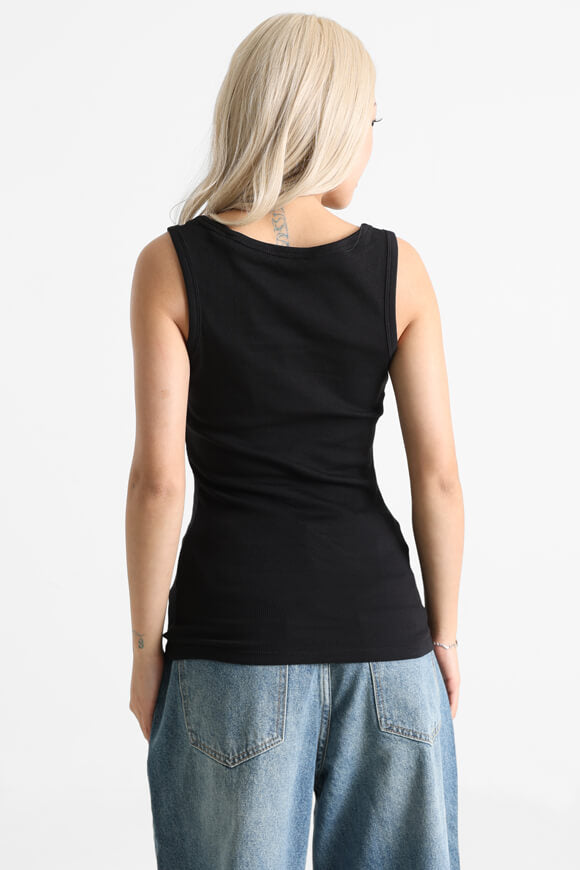 Geripptes Tanktop - Jet Black