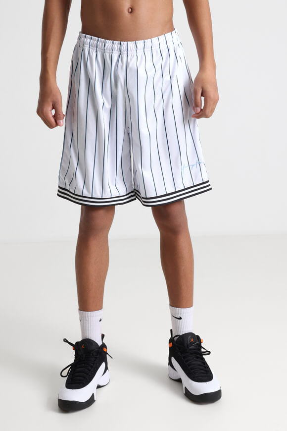 Short en maille - blanc + bleu clair