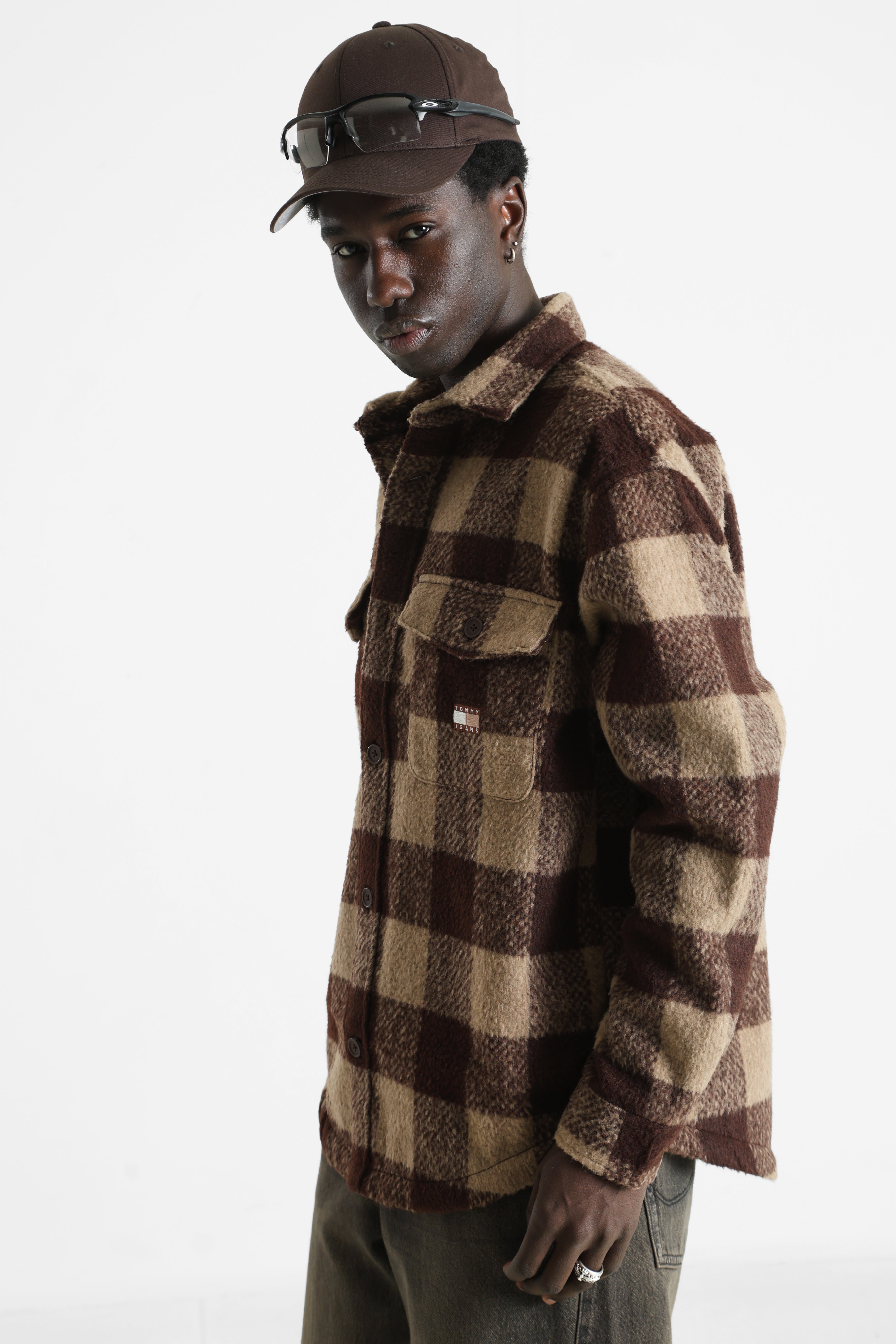 Oversize Overshirt - Rich Brown + Buffalo Check