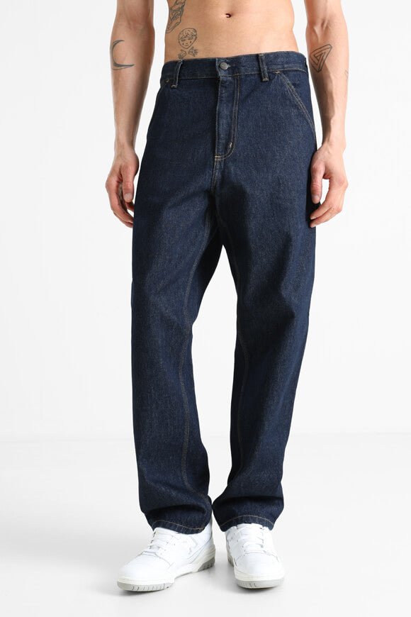 Single Knee Relaxed Straight Fit Jeans L32 - Blue Rinsed