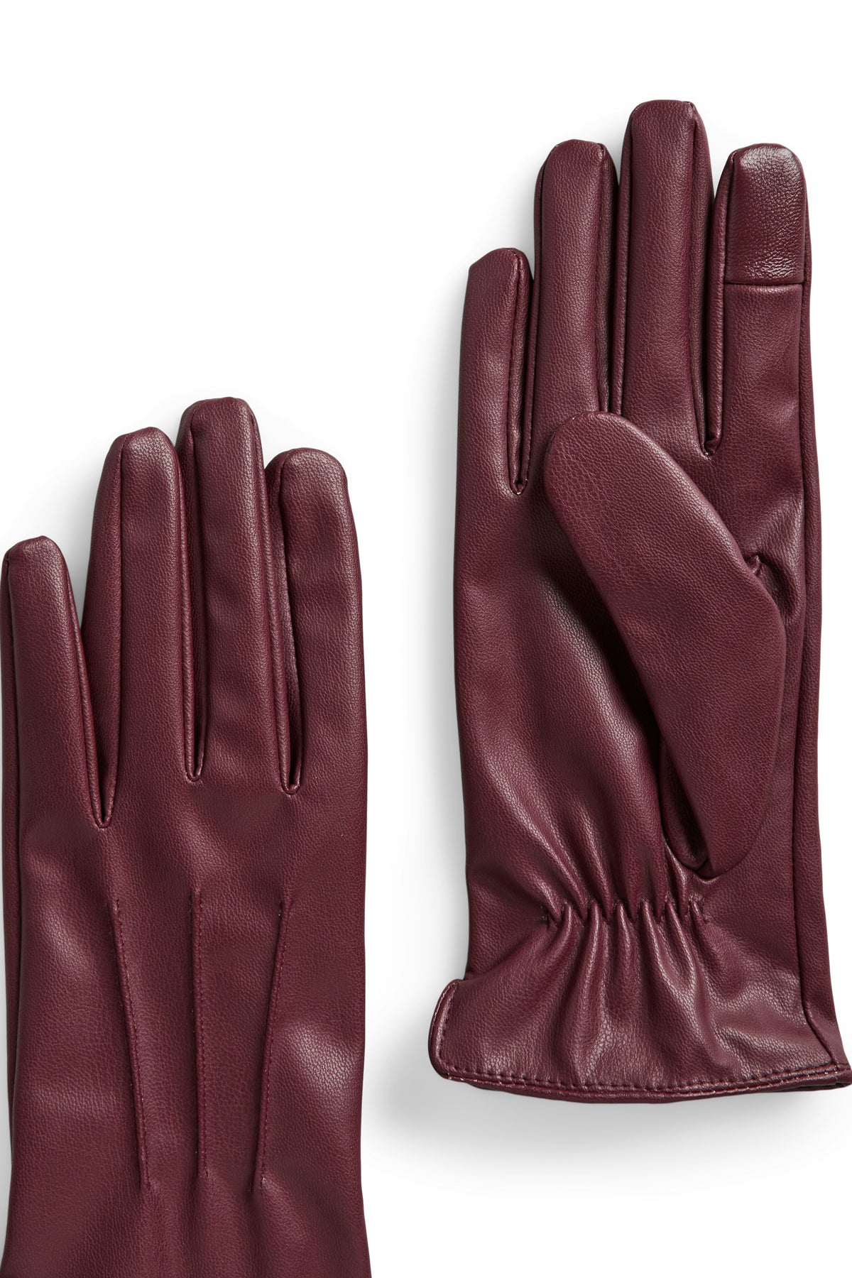 PCCELLIE Touchscreen Kunstleder Handschuhe - Tawny Port