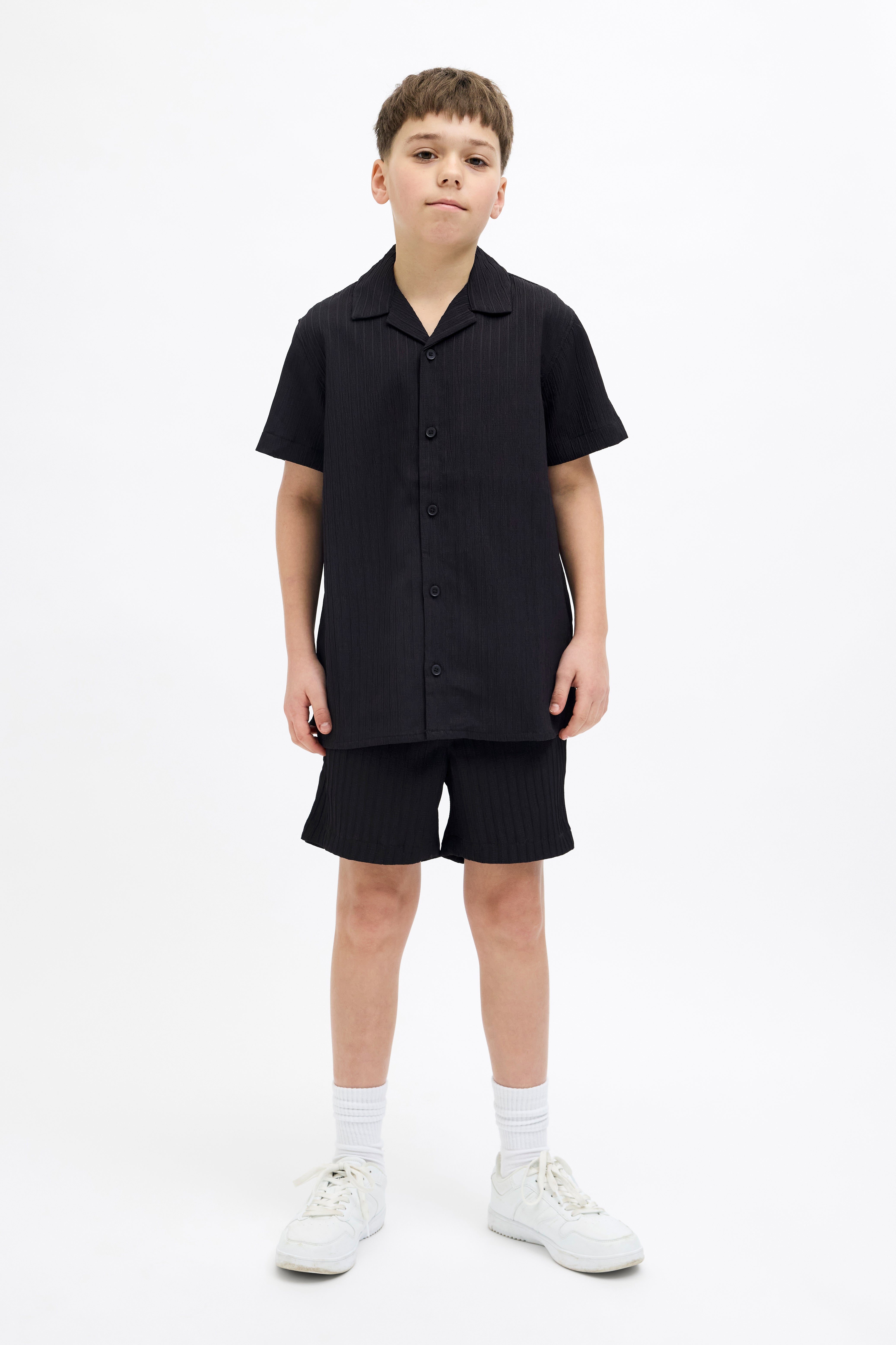 JJMASSIMO chemise en tissu structuré - Black