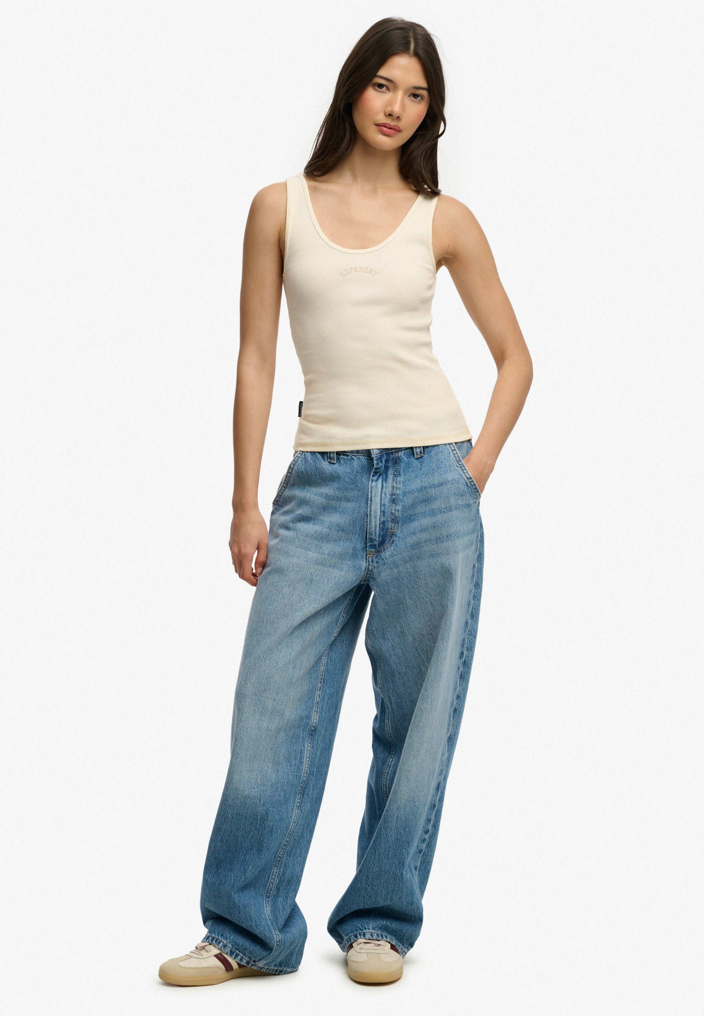 Geripptes Tanktop - Desert Bone Offwhite