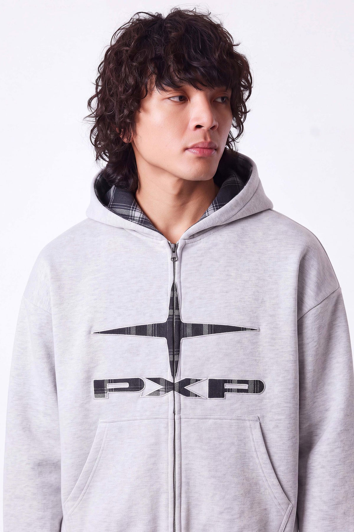 Sweat zippée à capuchon - Light Grey